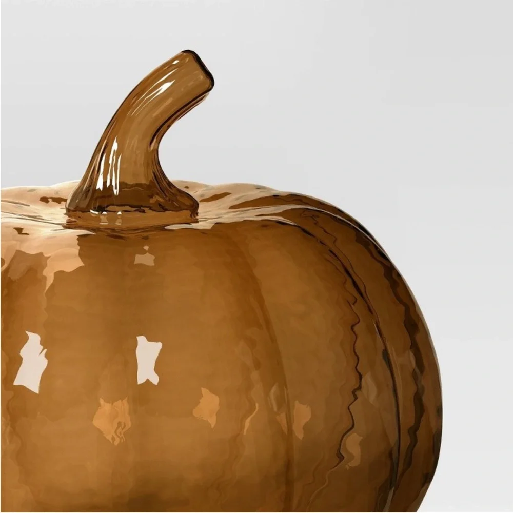 Medium Amber Glass Pumpkin - Threshold